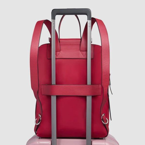 Piquadro zaino in tessuto e pelle "Lyra" Rosso CA4576W92T.R