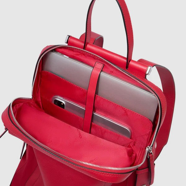 Piquadro zaino in tessuto e pelle "Lyra" Rosso CA4576W92T.R