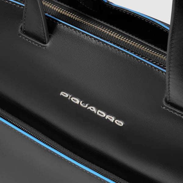 Piquadro borsa cartella da lavoro in pelle "Blue Square" Nero BD6680B2.N
