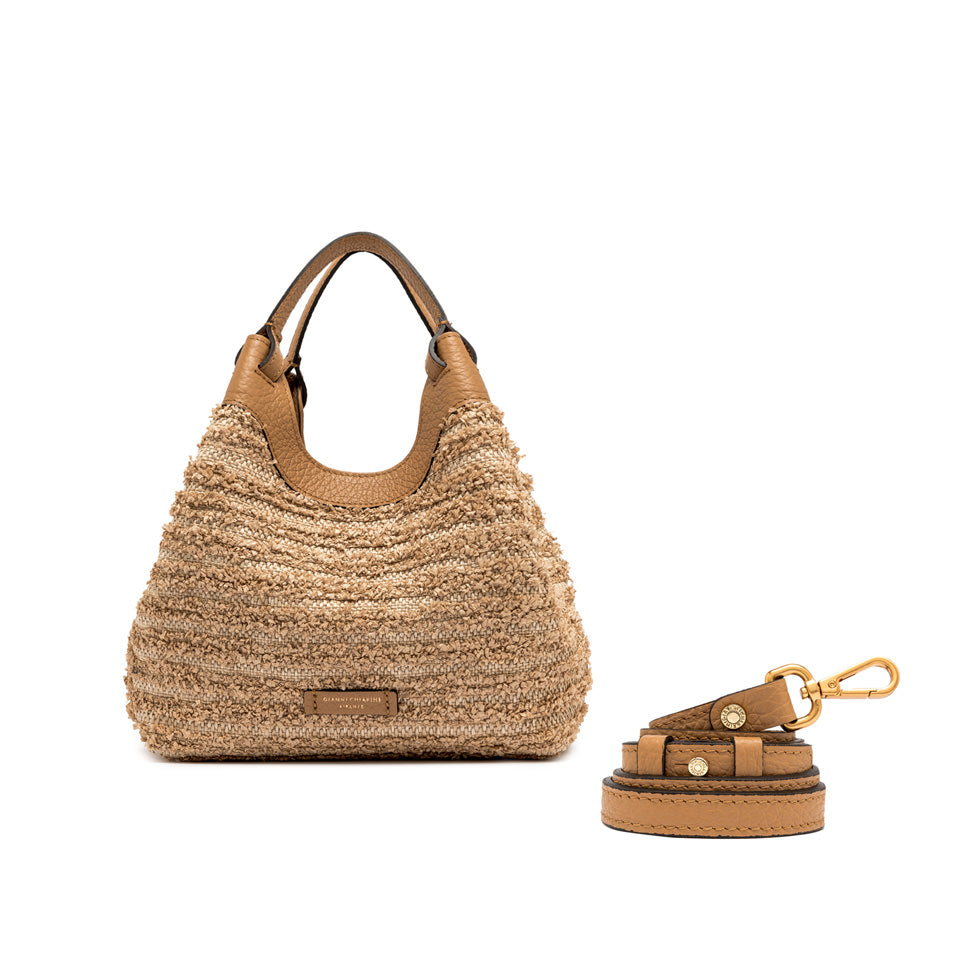 Gianni Chiarini borsa a mano in rafia "Dua" Beige BS11119FROU.0422 NATURE