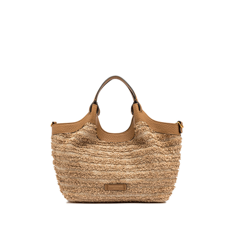 Gianni Chiarini borsa a mano in rafia "Dua" Beige BS11119FROU.0422 NATURE