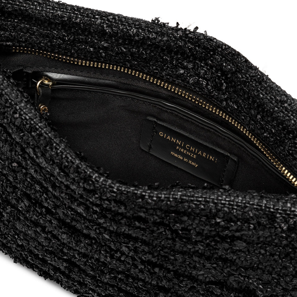 Gianni Chiarini pochette in rafia "Brenda" Nero BS10915FROU.001 NERO