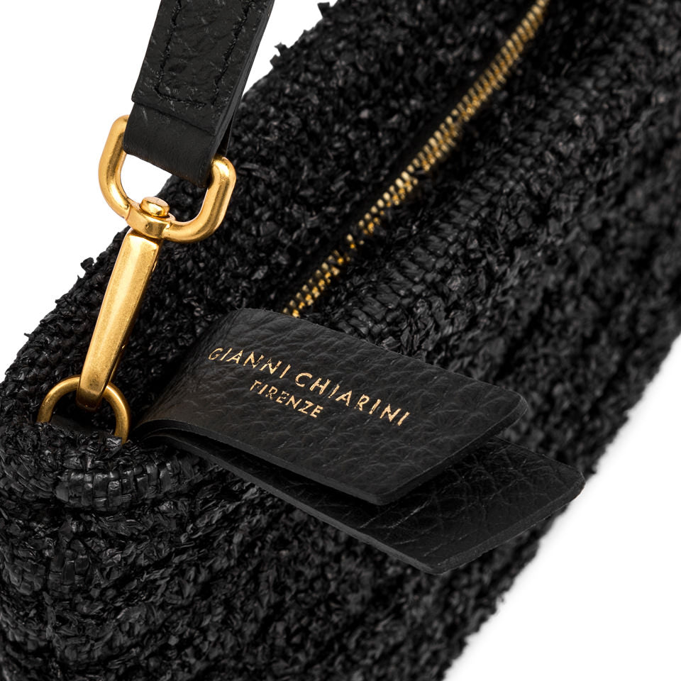 Gianni Chiarini pochette in rafia "Brenda" Nero BS10915FROU.001 NERO