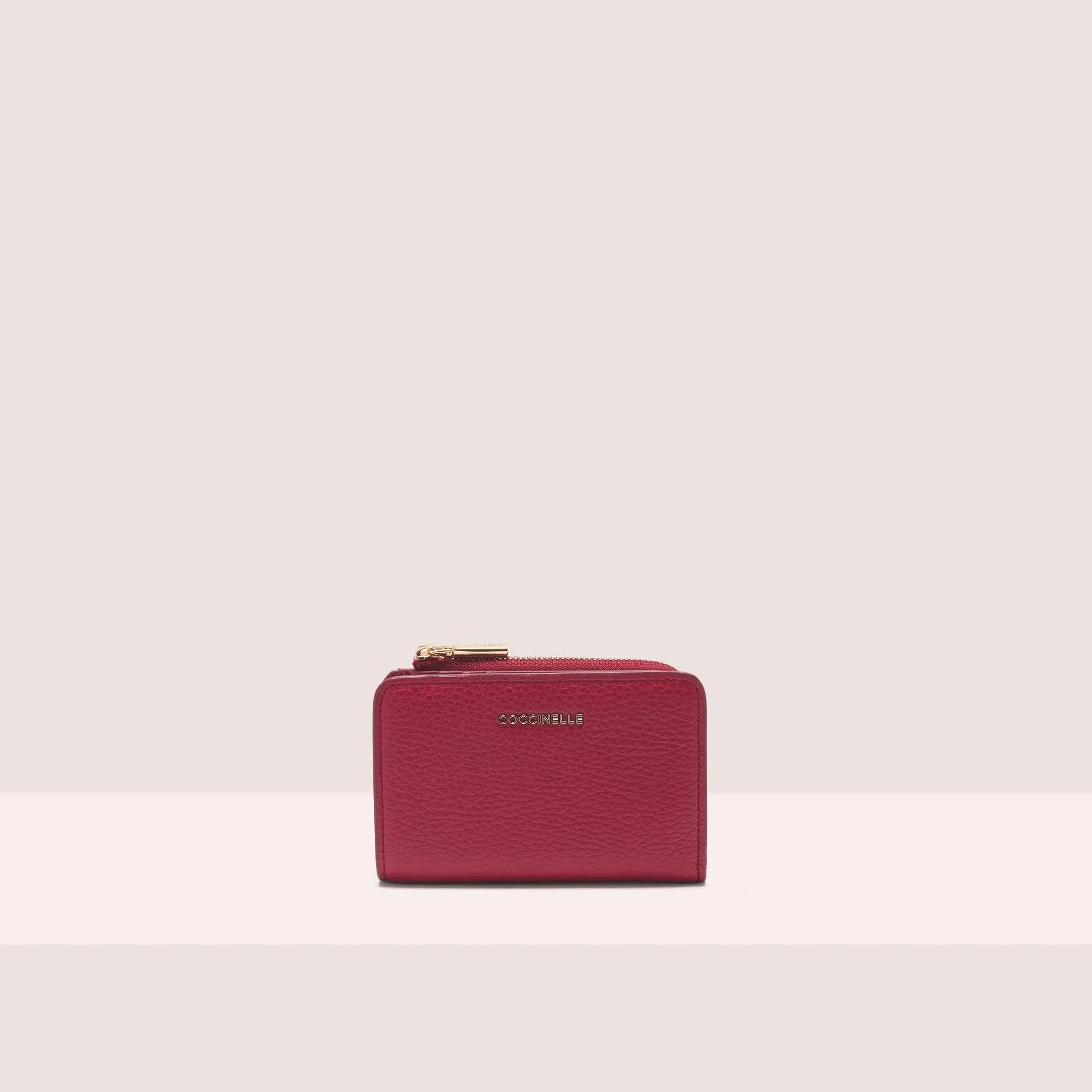 Coccinelle portafogli in pelle "Metallic Soft" Rosso E2MW511D101.R16 SANGRIA