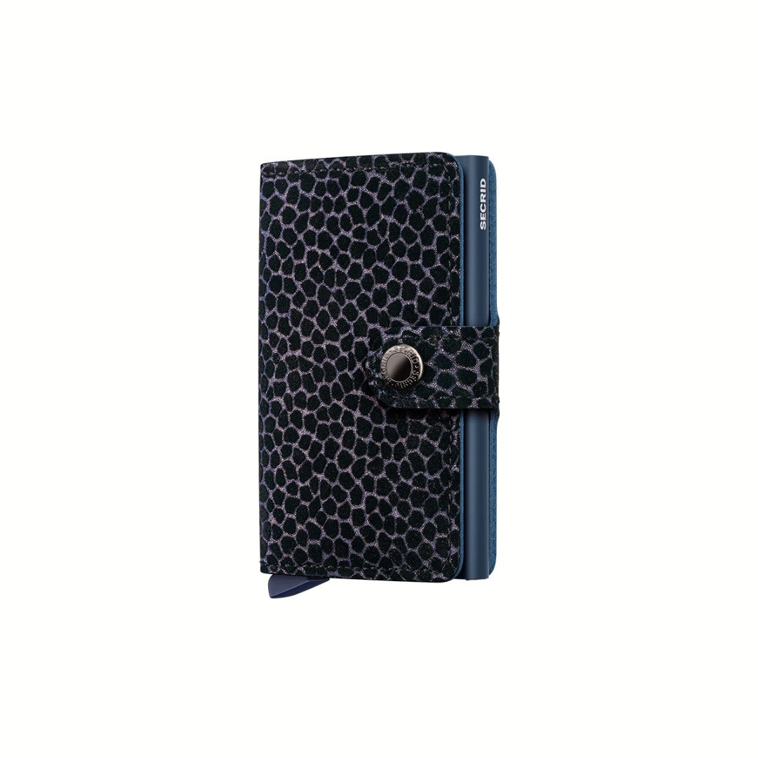 Secrid portafogli compatto in alluminio e pelle "Miniwallet Giraffina" Blu MGI.BLUE