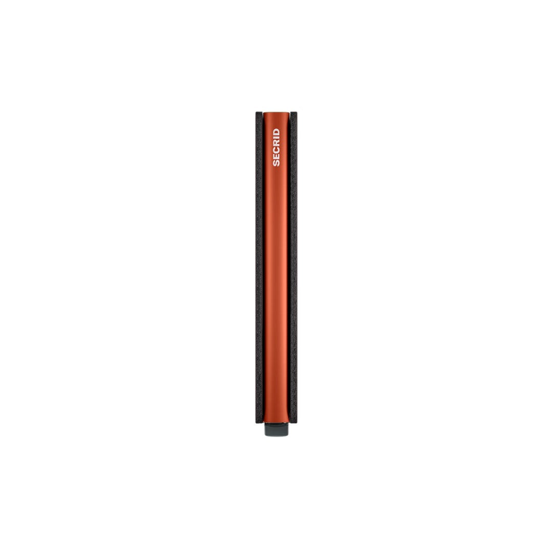 Secrid portafogli compatto in alluminio e pelle "Slimwallet Matte" Marrone SM.TRUFFLE & ORANGE