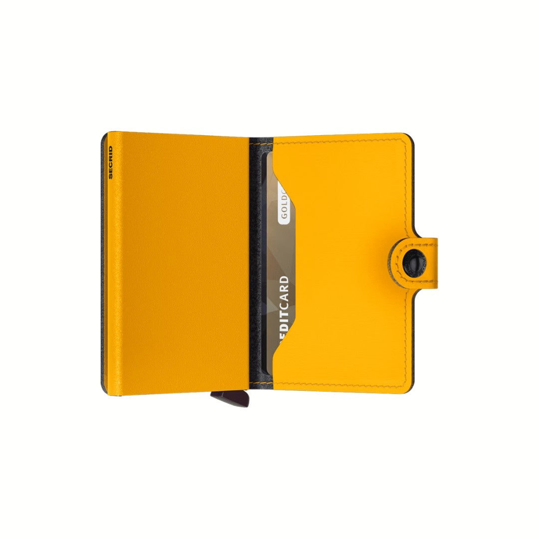 Secrid portafogli compatto in alluminio ed ecopelle "Miniwallet Yard Power" Giallo MYP.OCHRE