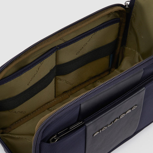 Piquadro beauty case in tessuto e pelle "Brief 2 Blu BY6149BR2.BLU
