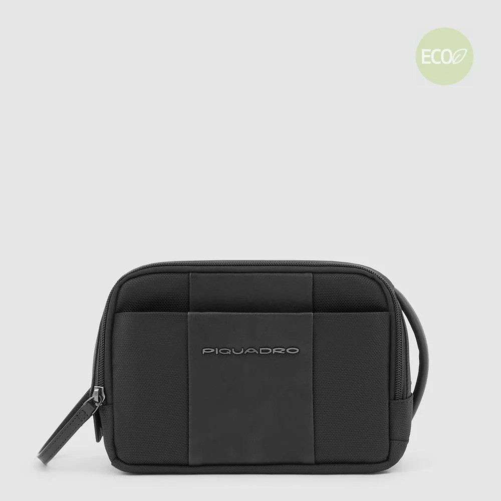 Piquadro beauty case in tessuto e pelle "Brief 2 Nero BY6149BR2.N