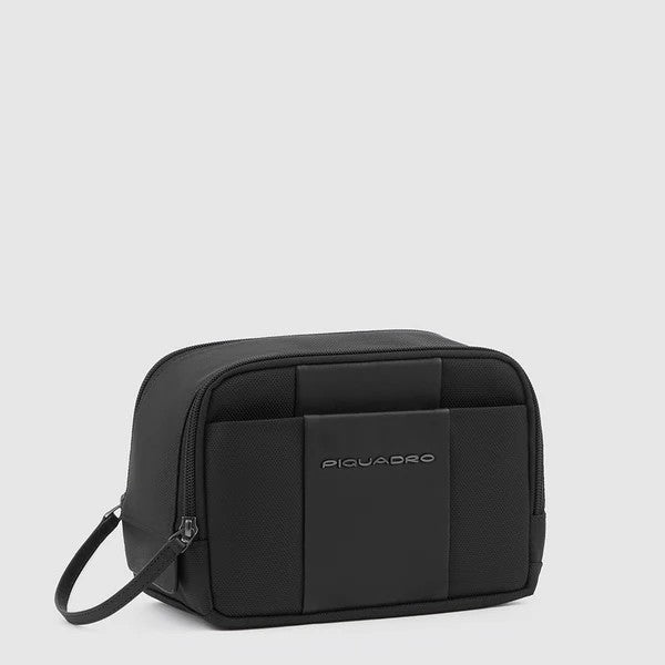 Piquadro beauty case in tessuto e pelle "Brief 2 Nero BY6149BR2.N