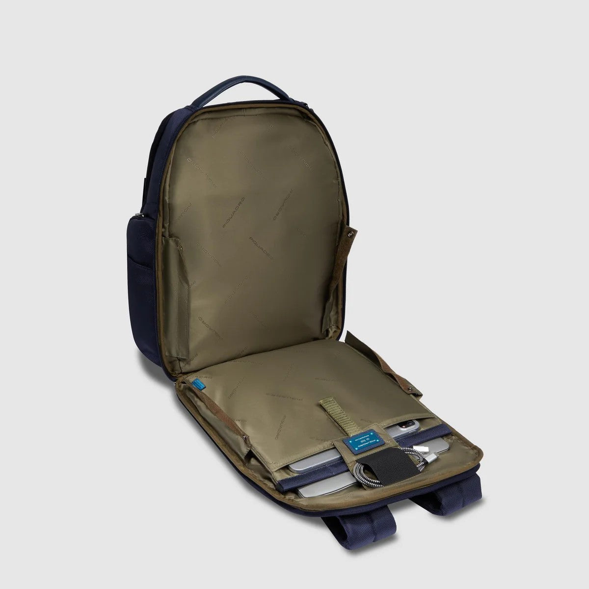 Piquadro zaino in tessuto e pelle "Brief 2" Blu CA5477BR2.BLU