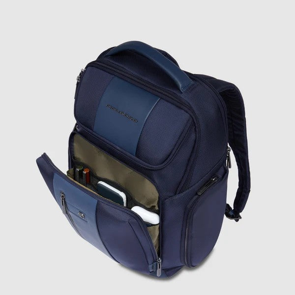 Piquadro zaino in tessuto e pelle "Brief 2" Blu CA5477BR2.BLU