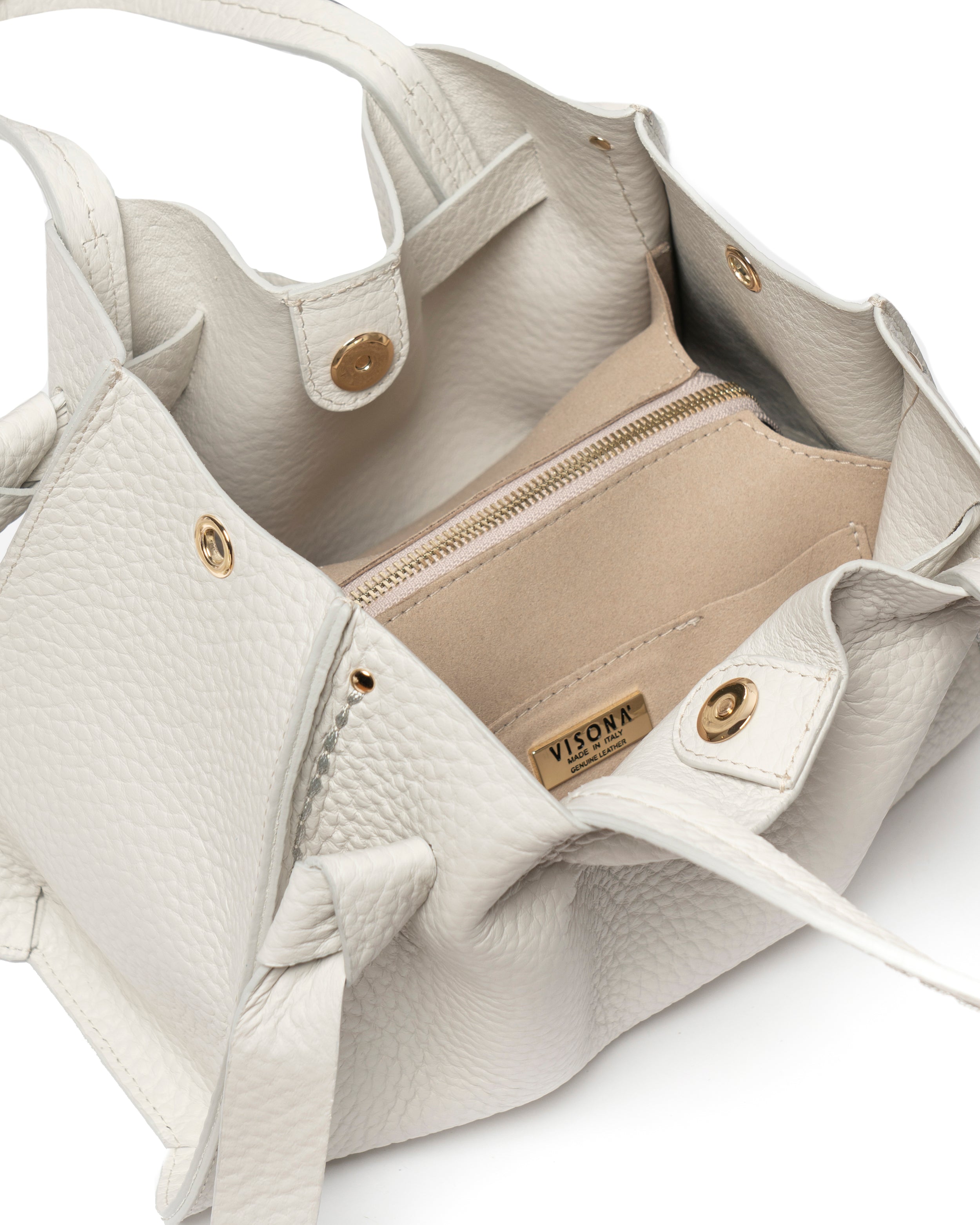 Visonà borsa a mano in pelle "Vittoria" Avorio 24730.AVORIO