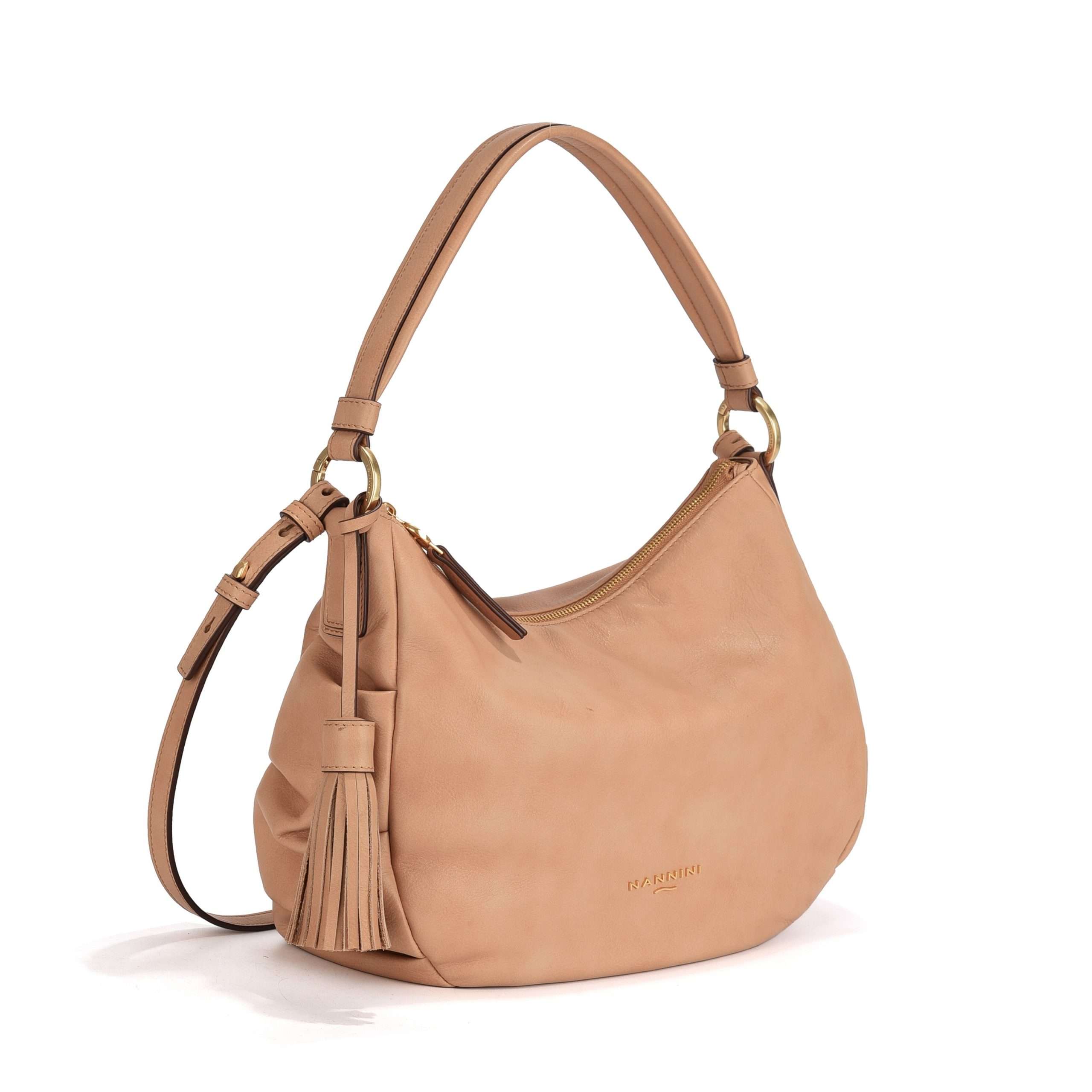 Nannini borsa a spalla in pelle "Gaia" Cuoio 18601.CAMEL