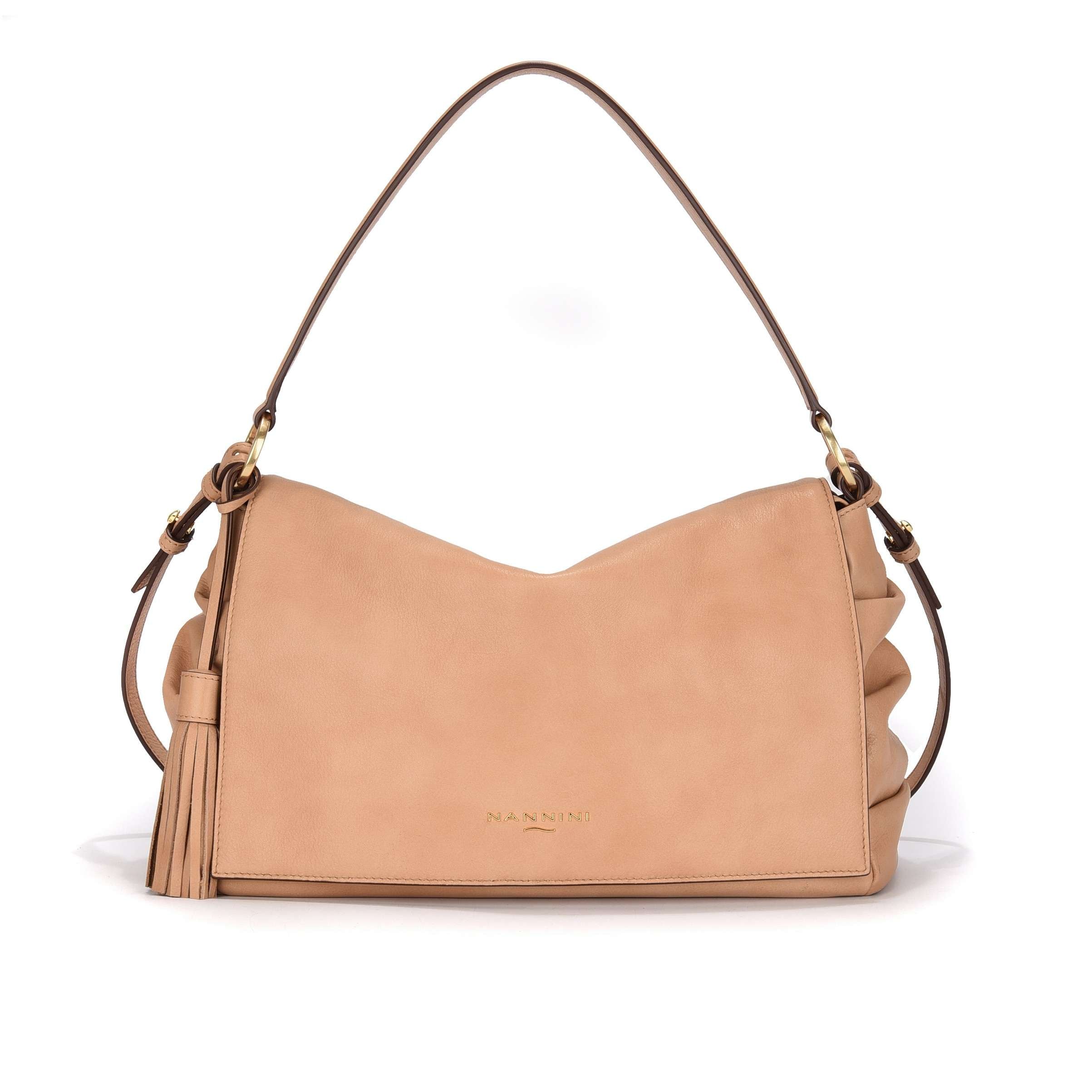 Nannini borsa a spalla in pelle "Gaia" Cuoio 18602.CAMEL