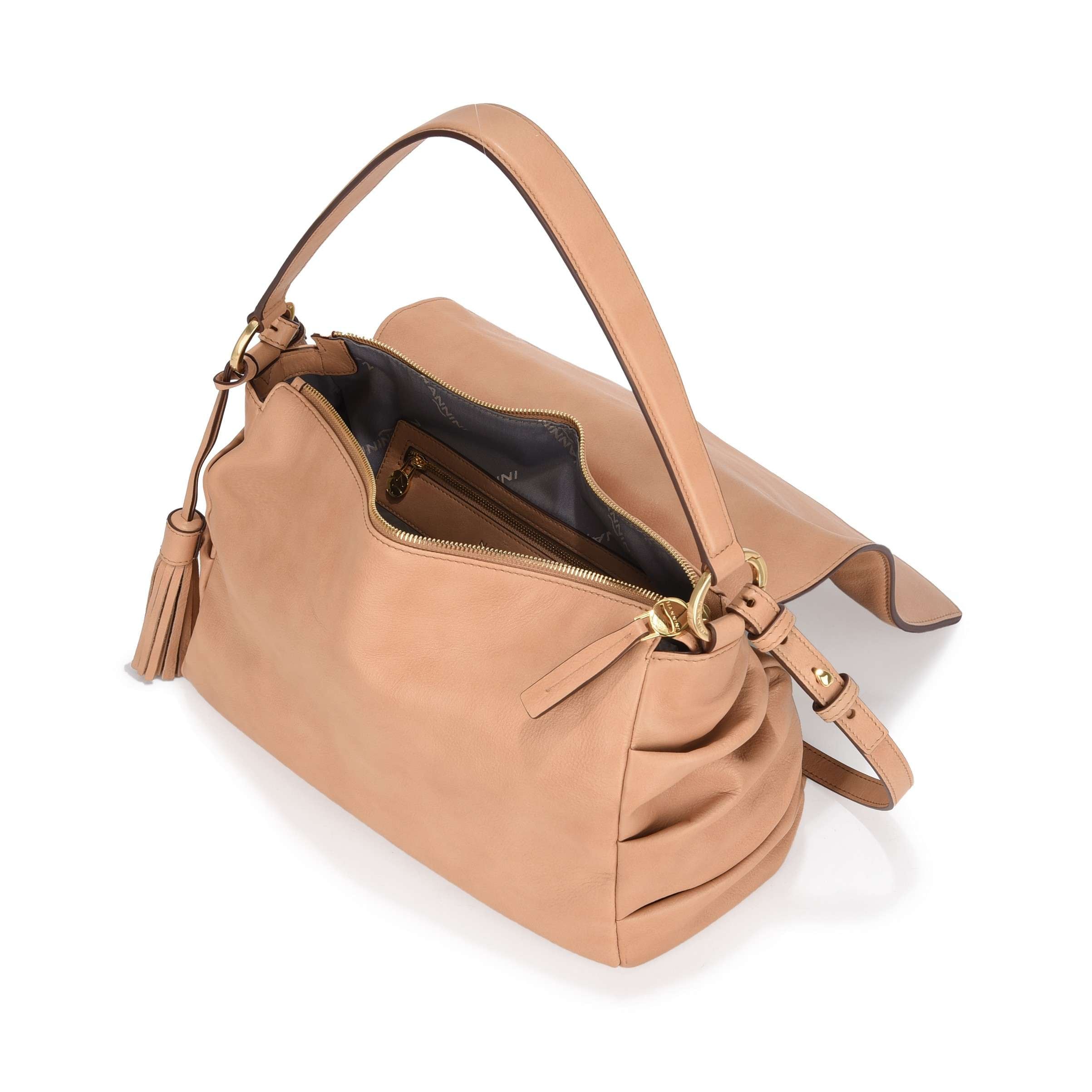 Nannini borsa a spalla in pelle "Gaia" Cuoio 18602.CAMEL
