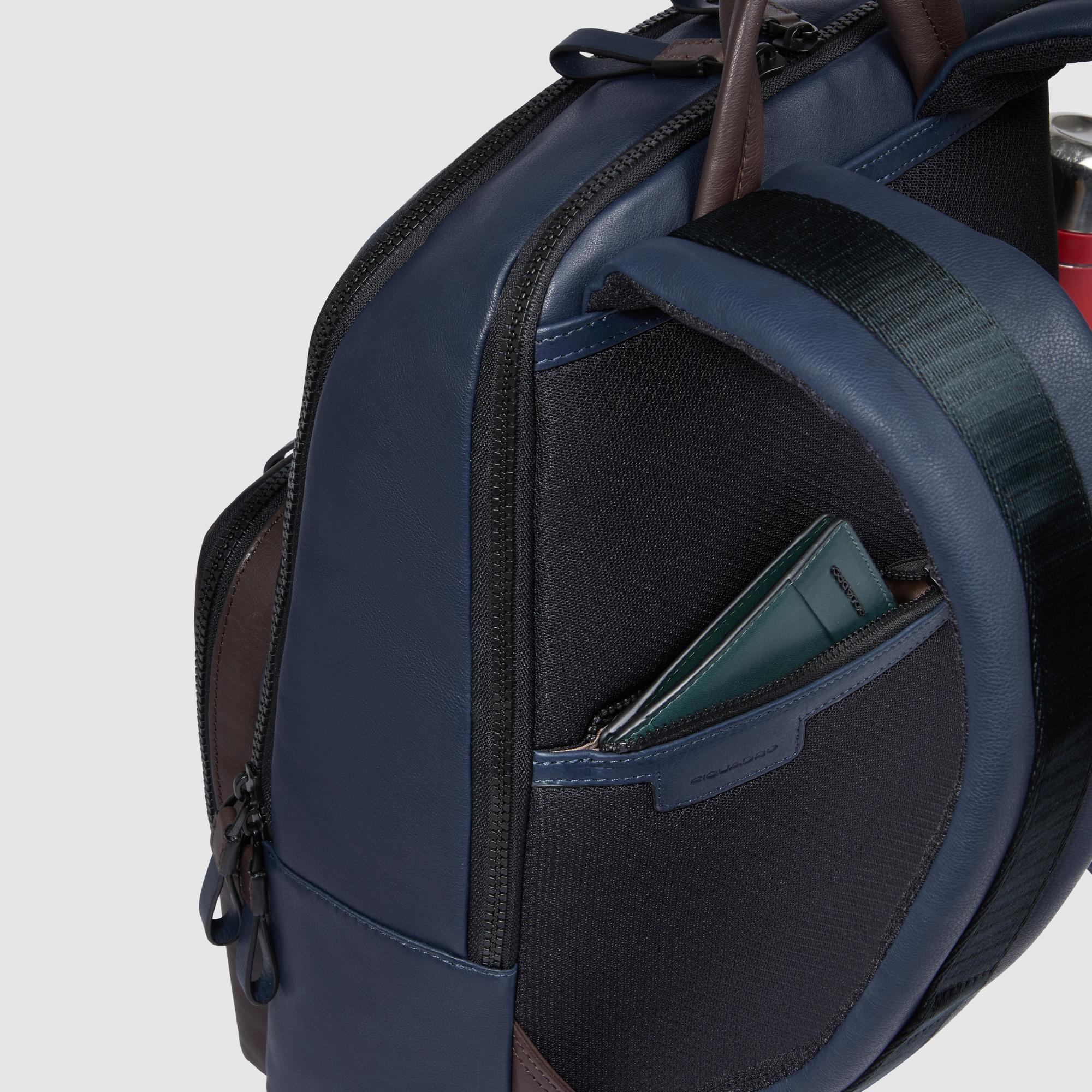 Piquadro zaino in pelle "Harper" Blu/marrone CA3869AP.BLUTM