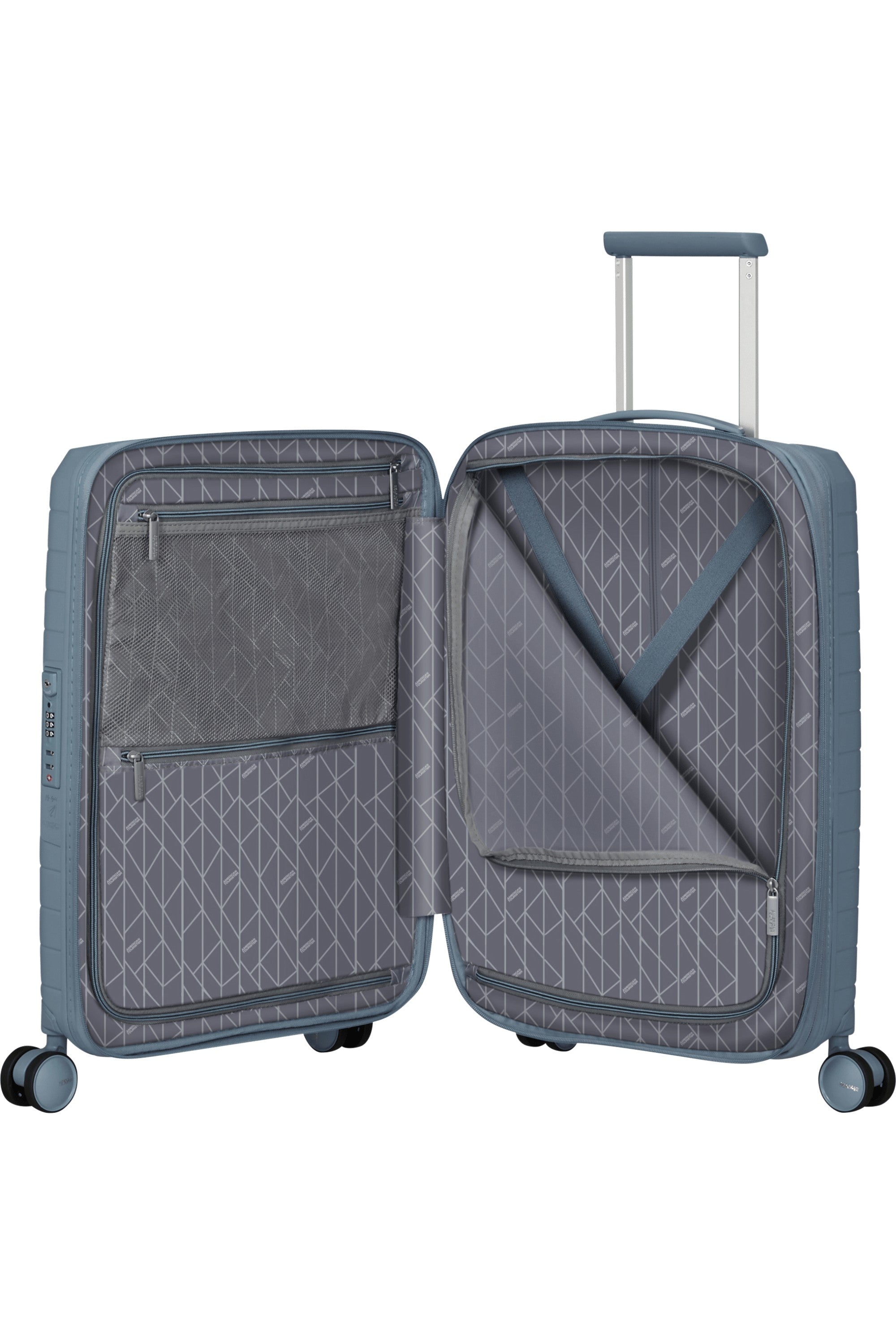 American Tourister trolley cabina in polipropilene "Fastforward" Azzurro 155259.1827 STEEL BLUE