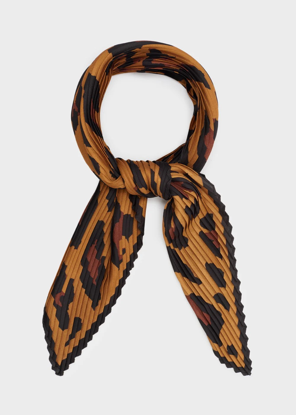 Nalì foulard in poliestere "Leopard" Animalier BOSC0156.MARRONE/NERO