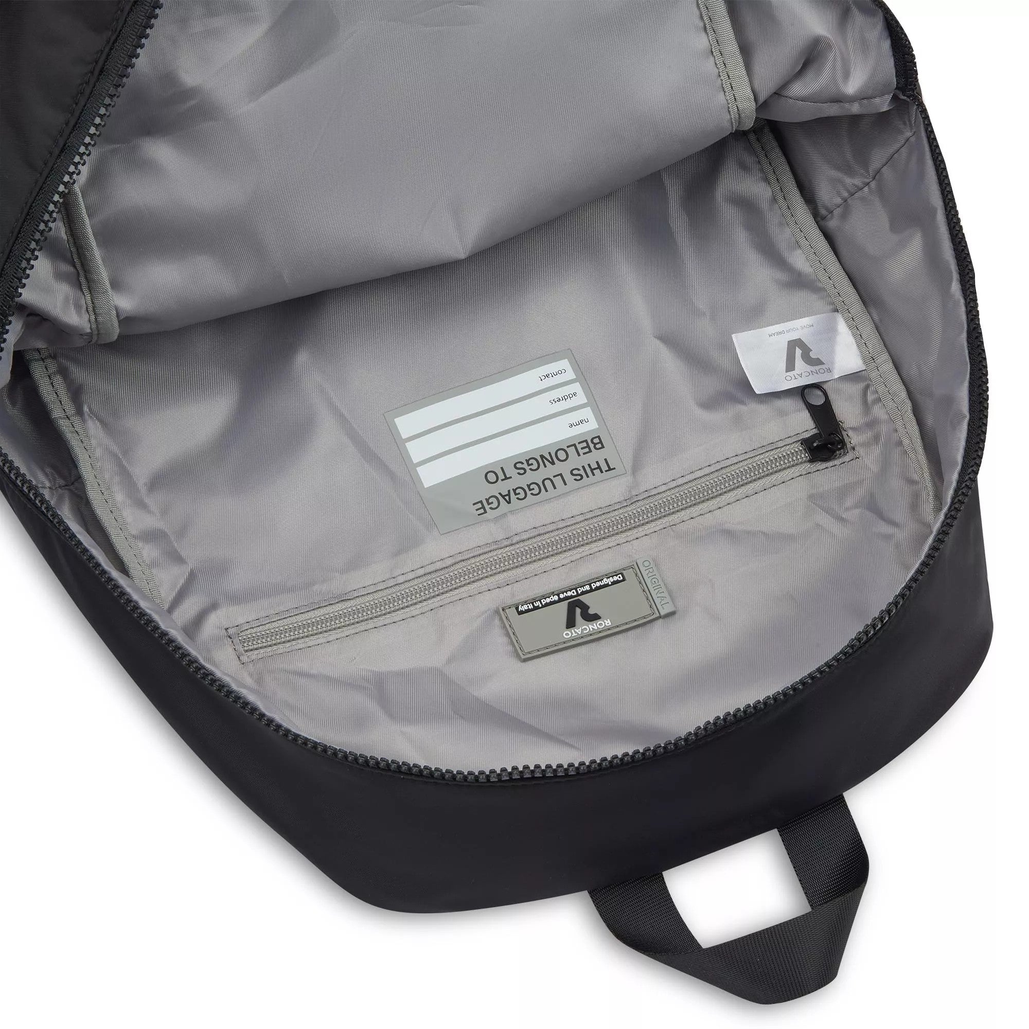 Roncato zaino richiudibile in tessuto "Compac" Grigio 412015.81 NERO FUMO