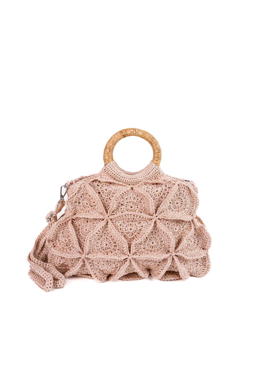 ENRICO VERSARI borsa a mano in tessuto "Flower Bag" Beige FLOWER BAG UNIS.LIGHT BROWN