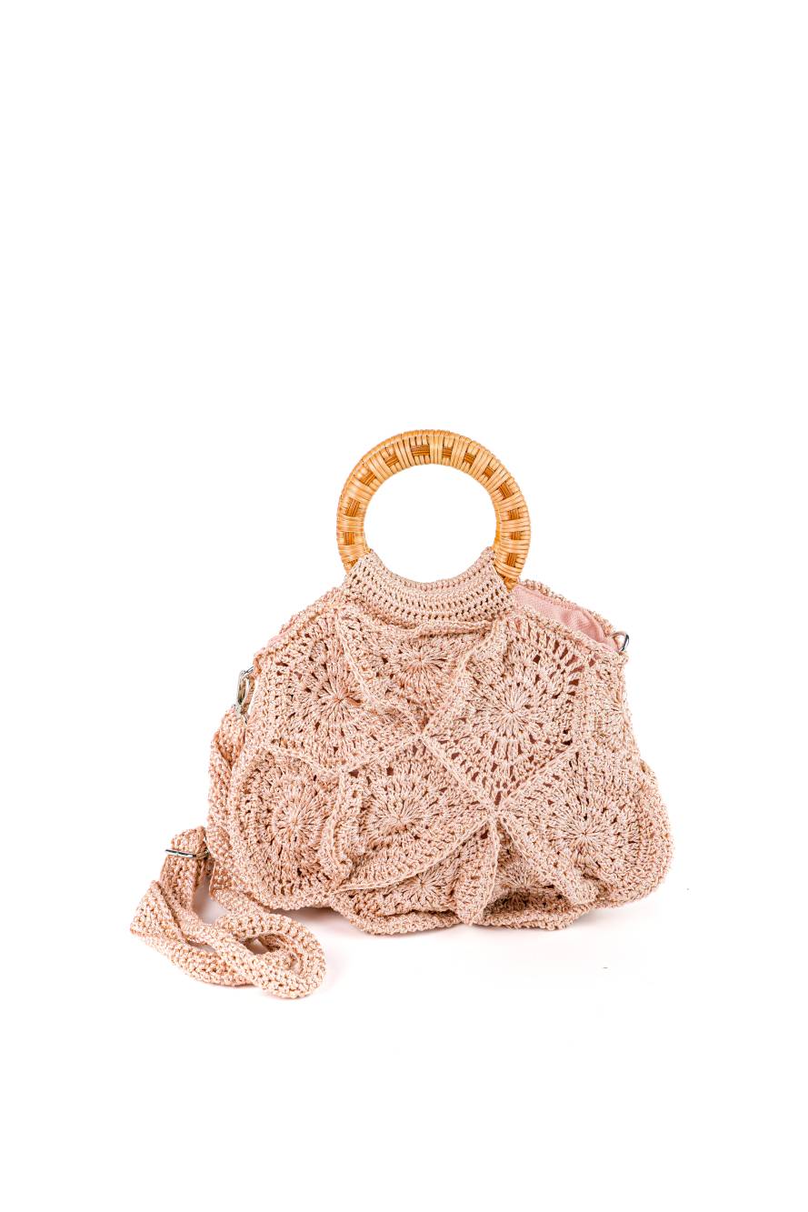ENRICO VERSARI borsa a mano in tessuto "Flower Bag S" Beige FLOWER BAG S UNIS.LIGHT BROWN