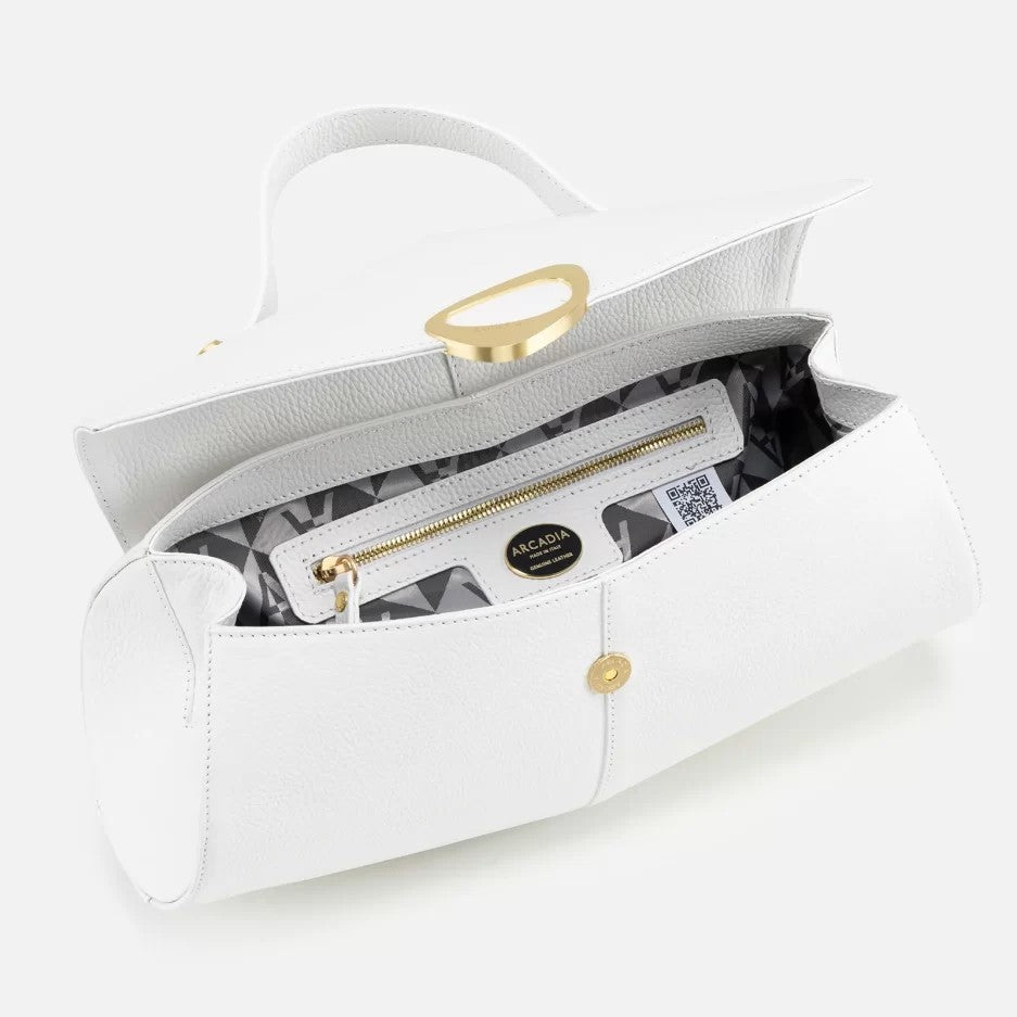 Arcadia borsa a mano in pelle "Calipso" Bianco 4187.BIANCO