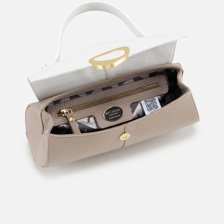 Arcadia borsa a mano in pelle "Calipso" Multicolor 4188 BIC.BIANCO/AVANO