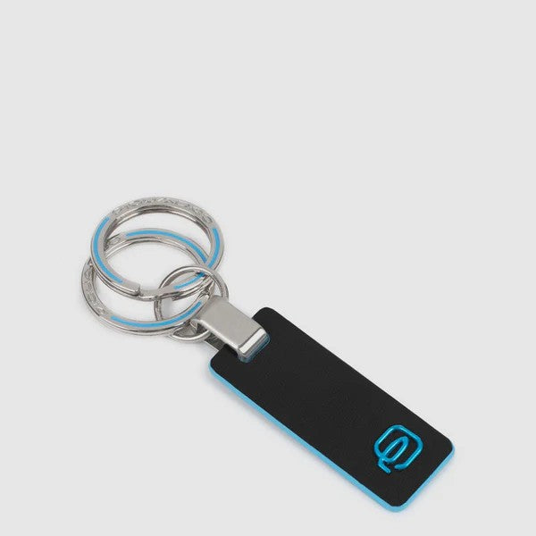 Piquadro portachiavi ciondolo in pelle "Blue Square" Nero PC3755B2.N