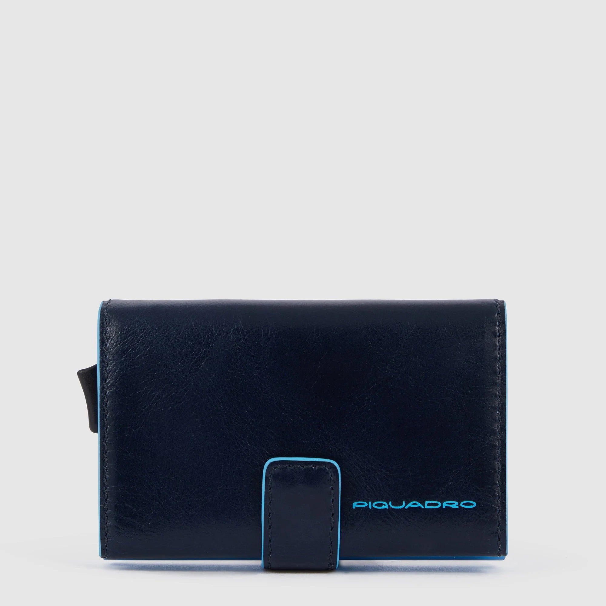 Piquadro portafogli compatto in metallo e pelle "Blue Square" PP5472B2BLR.BLU2