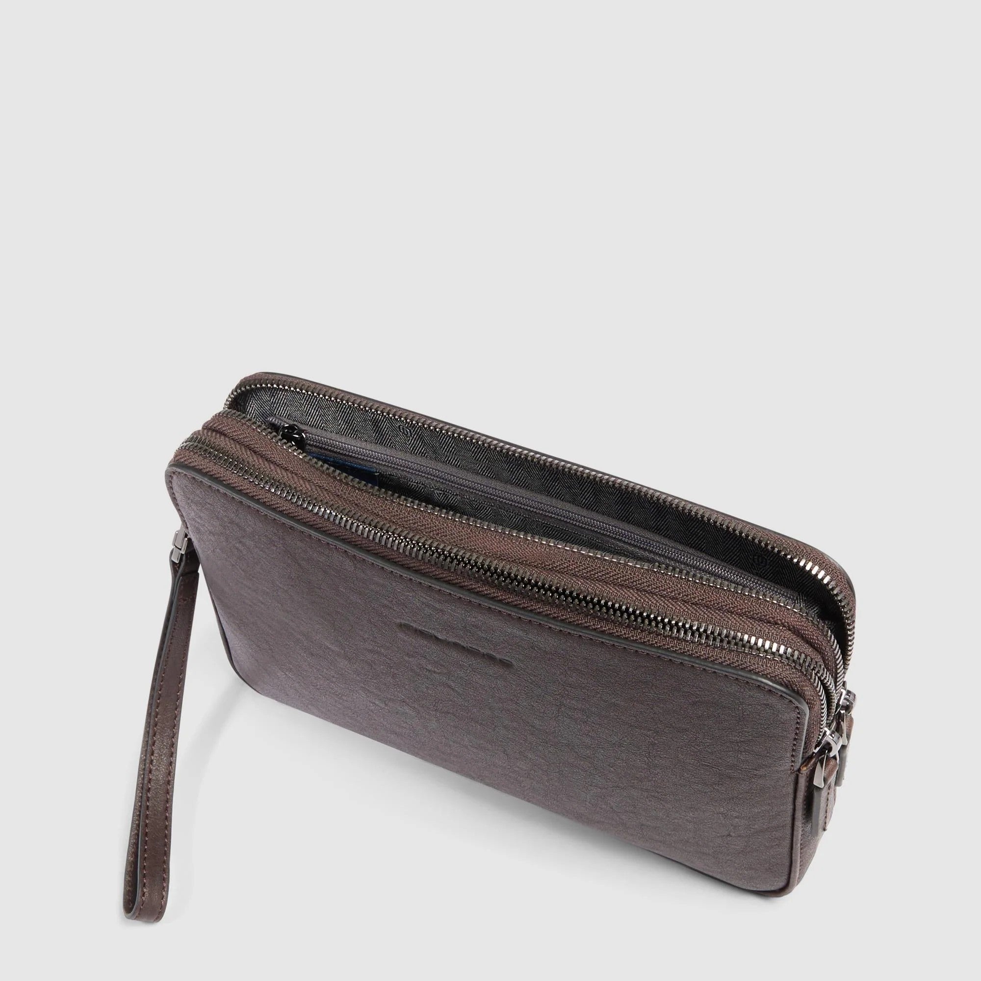 Piquadro pochette in pelle "Black Square" Marrone AC3944B3R.TM