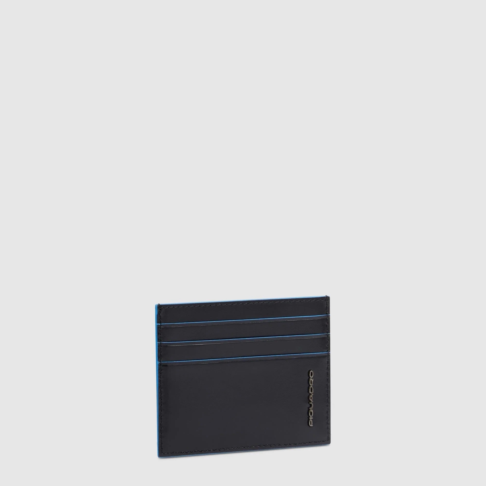 Piquadro porta carte di credito in pelle "Blue Square" Nero PP6855B2R.N