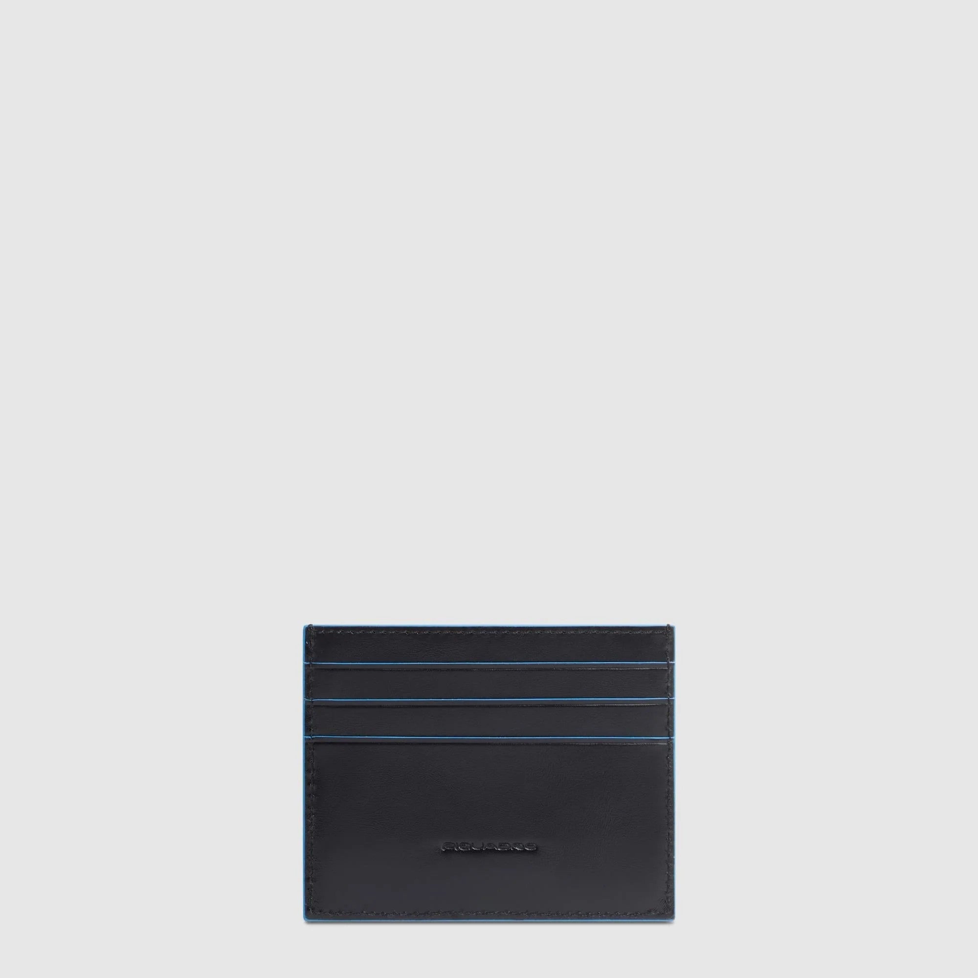 Piquadro porta carte di credito in pelle "Blue Square" Nero PP6855B2R.N