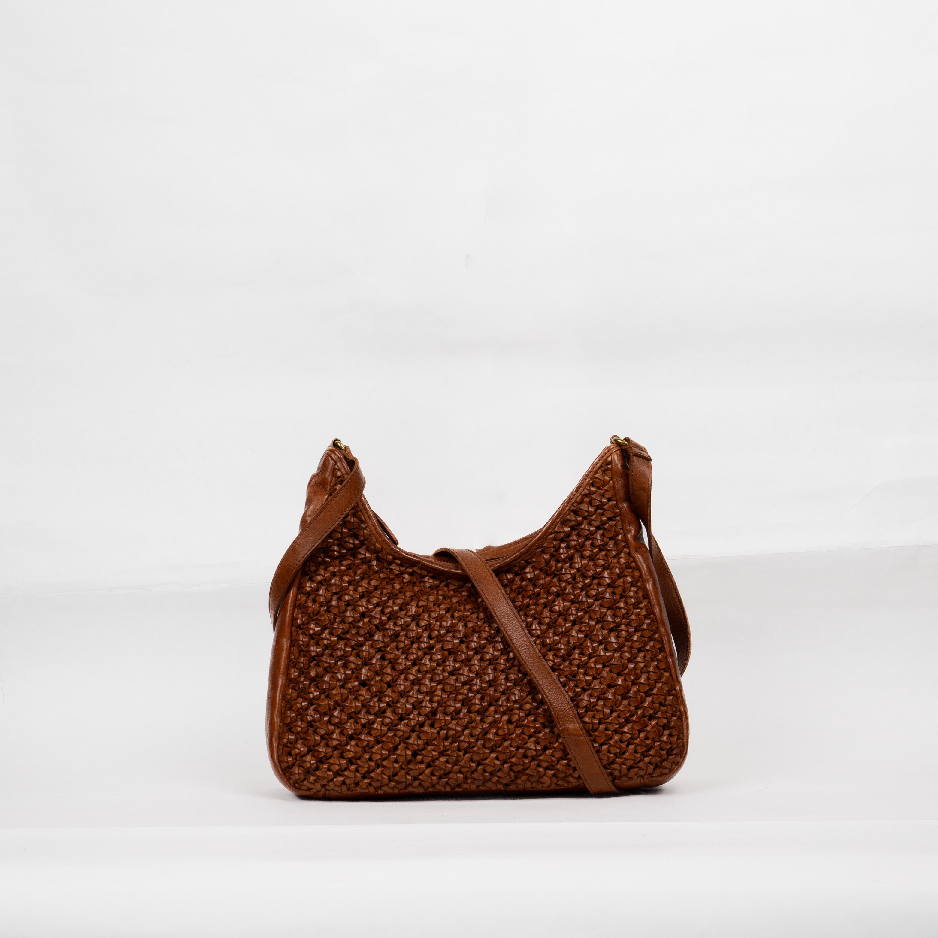 REHARD borsa a tracolla in pelle "Weave" Cuoio BS8907.063 CUIR
