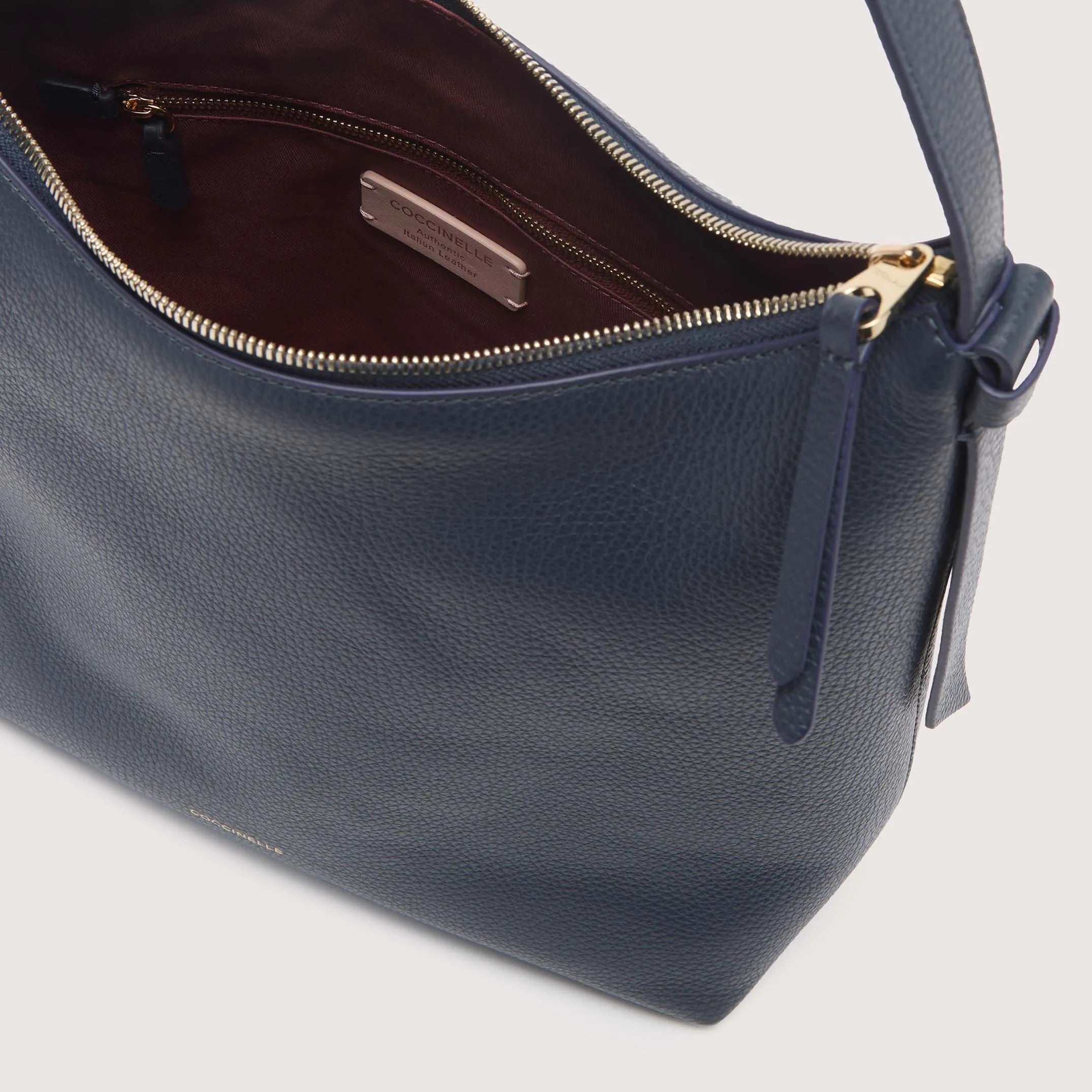 Coccinelle borsa a spalla in pelle "Malory" Blu E1R1K130201.B29 MIDNIGHT BLUE