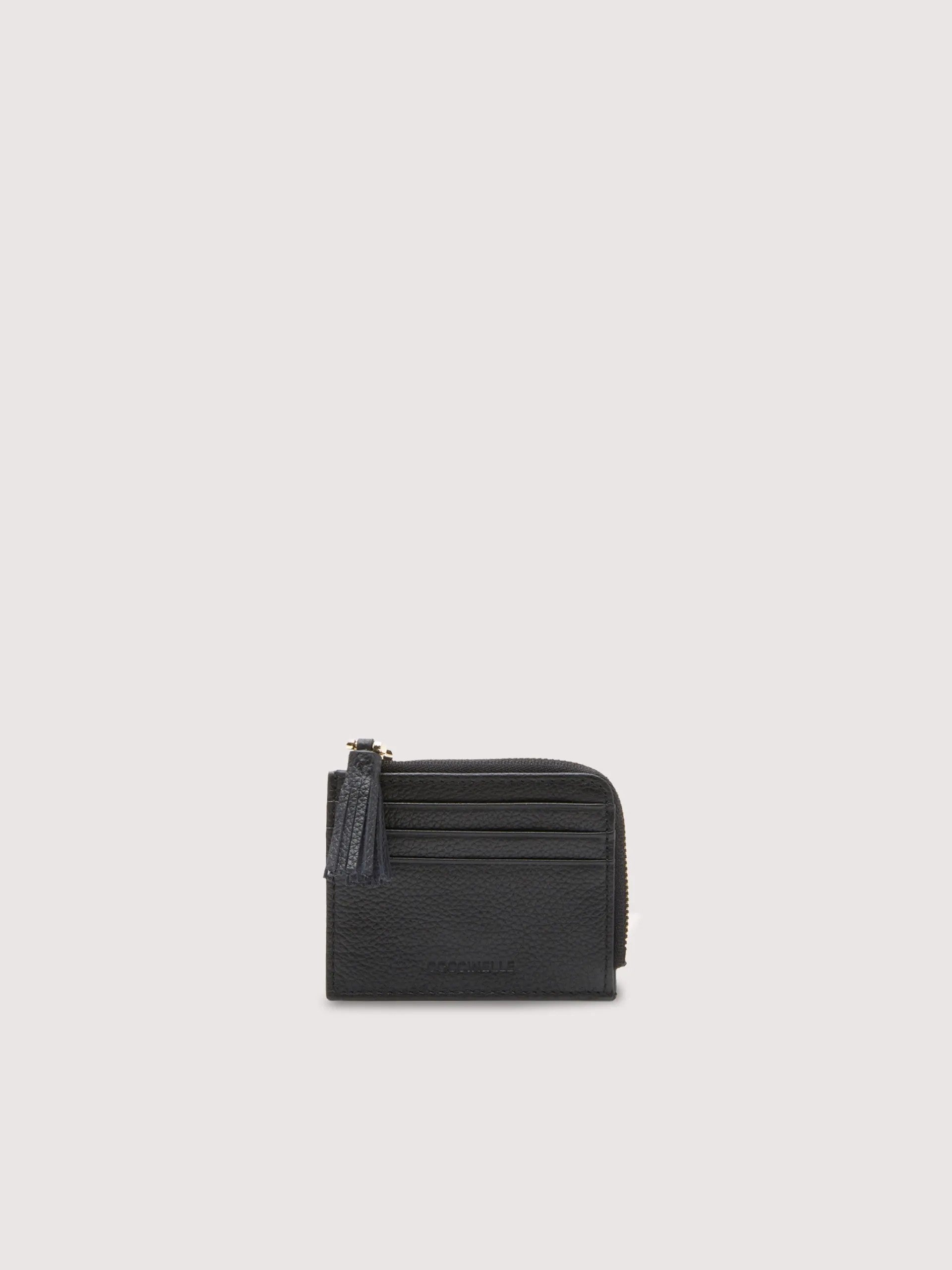 Coccinelle porta carte di credito in pelle "Tassel" Nero E2MU0128901.001 NOIR