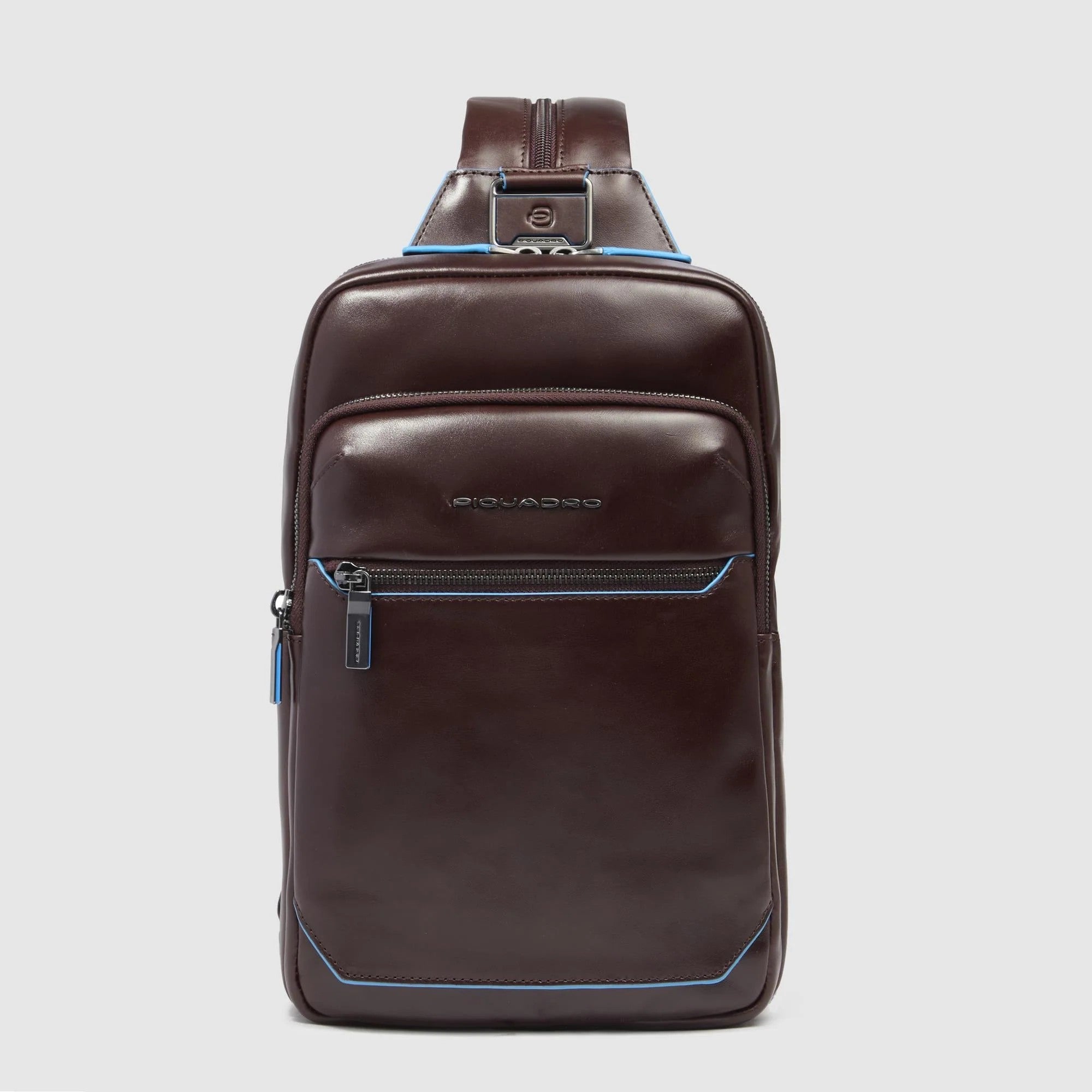 Piquadro monospalla in pelle "Blue Square" Marrone CA6589B2.MO