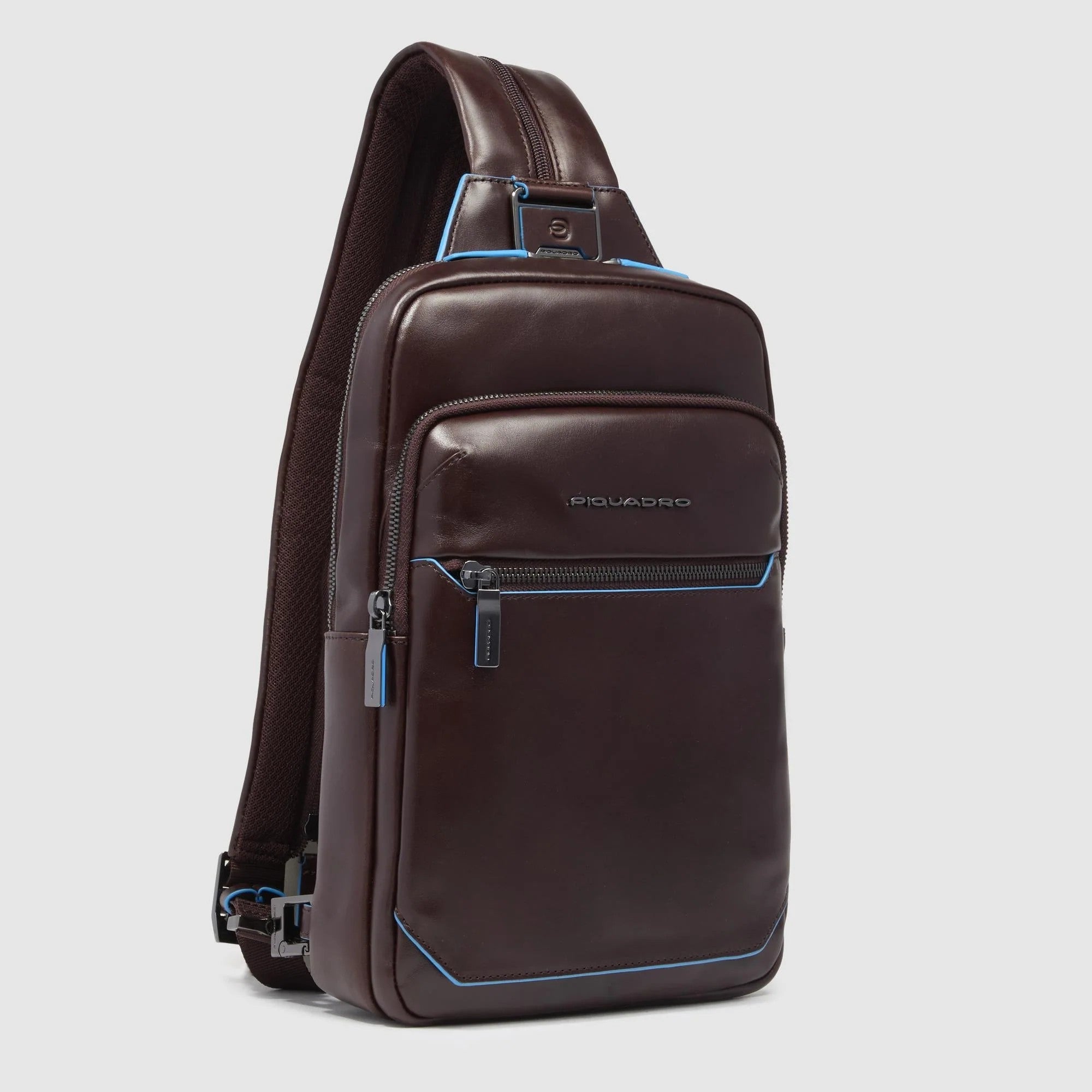 Piquadro monospalla in pelle "Blue Square" Marrone CA6589B2.MO