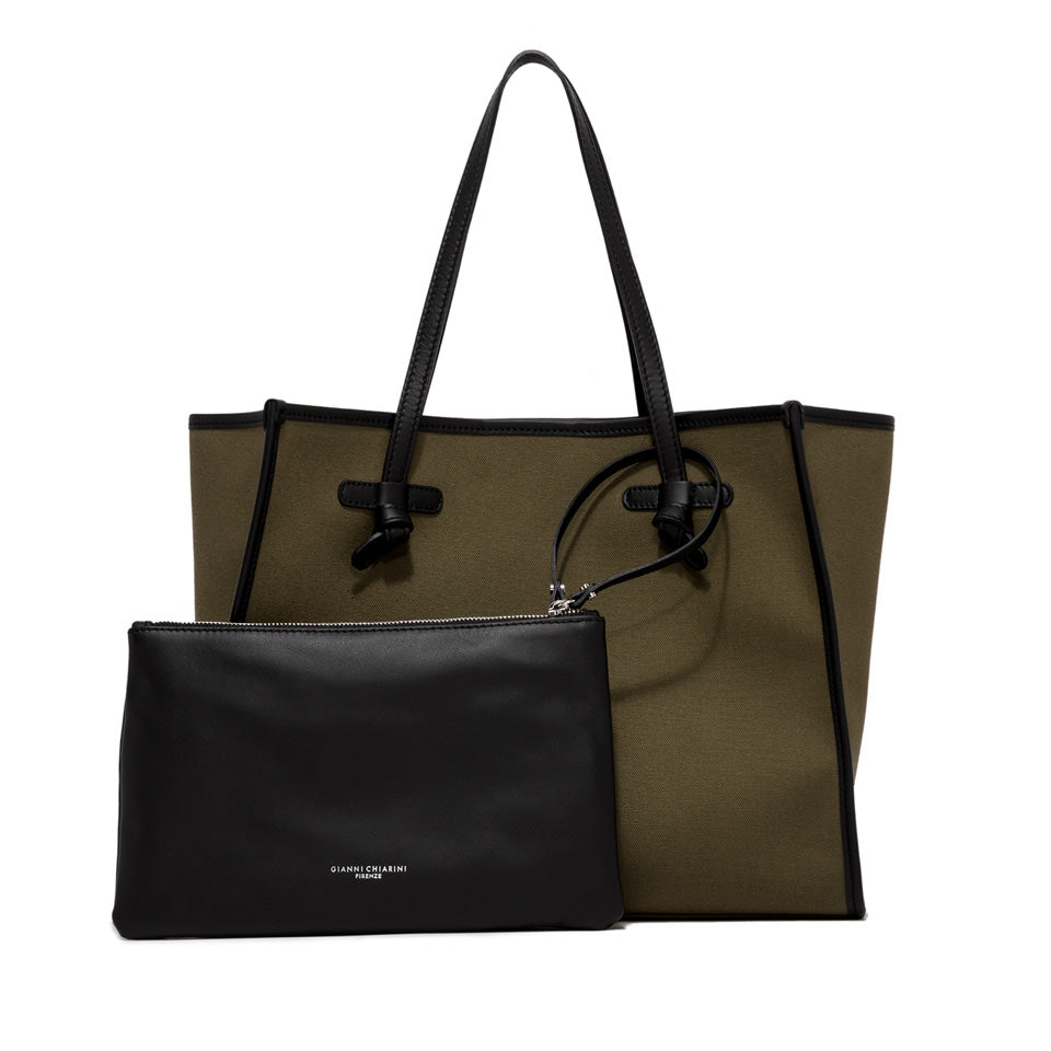 Gianni Chiarini borsa shopping in tessuto e pelle" Marcella" Verde BS6850COMMCNV-SE.10374 MILITAR