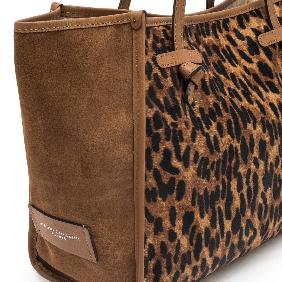 Gianni Chiarini borsa shopping in pelle e camoscio "Marcella" Beige BS12120LINX.064 NATURALE