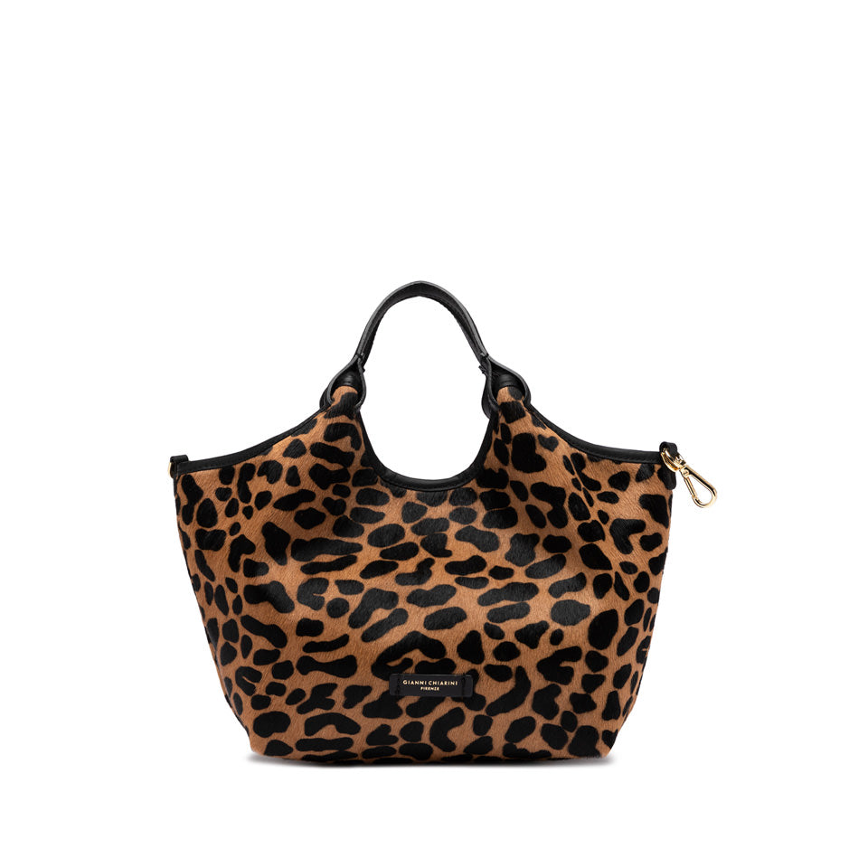 Gianni Chiarini borsa a mano in cavallino "Dua" Animalier BS11109 CAV-PL.11865 LEO-NERO