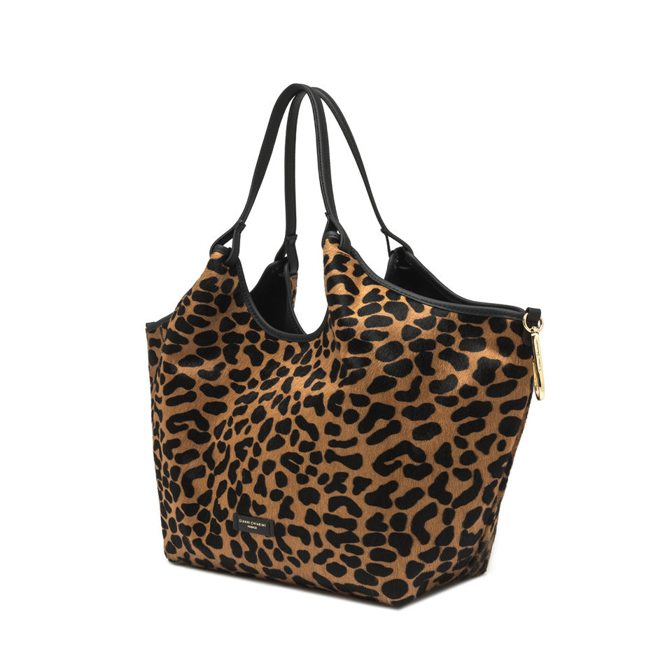 Gianni Chiarini borsa shopping in cavallino "Dua" Animalier BS11112 CAV-PL.11865 LEO-NERO