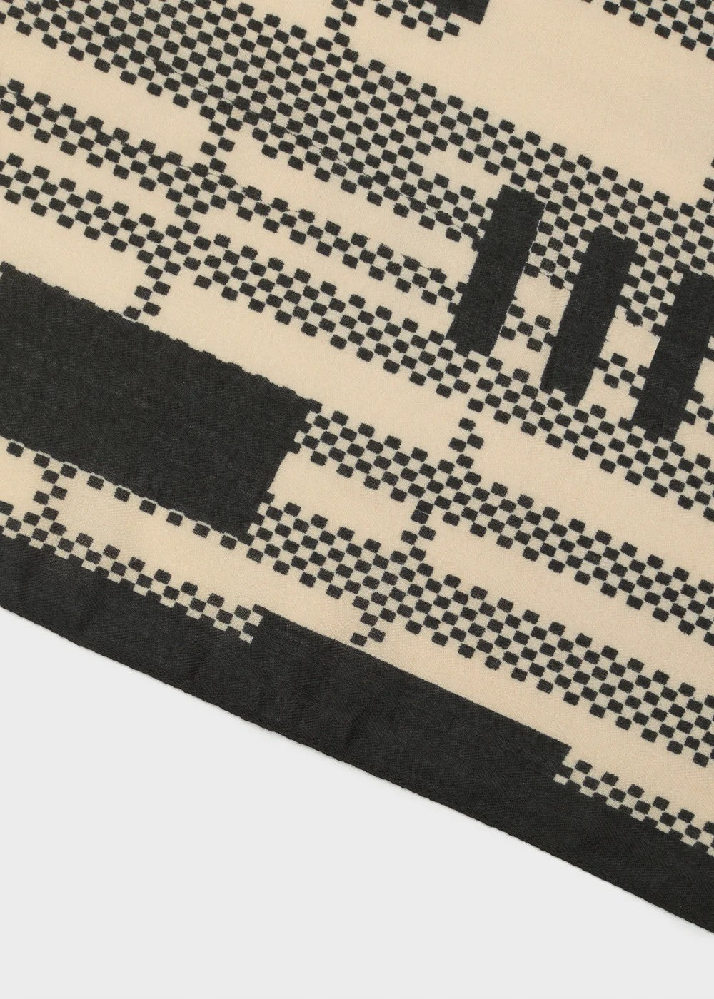 Nalì sciarpa in poliestere "Rettangoli" Multicolor BOSC0178.BEIGE/NERO