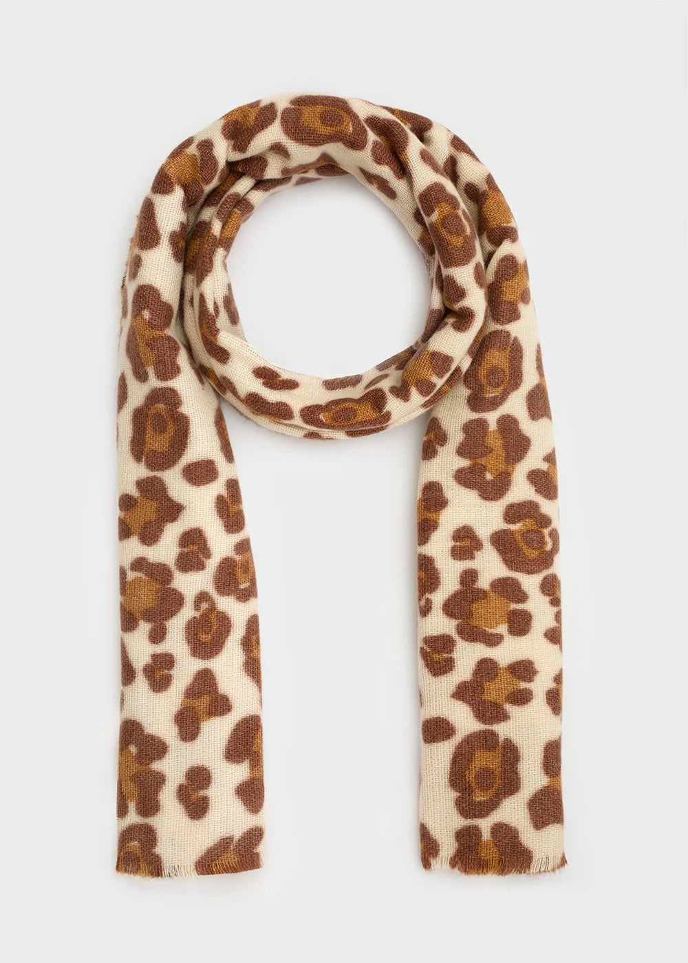 Nalì sciarpa in poliestere "Macula" Animalier LASC0300.BEIGE/MARRONE