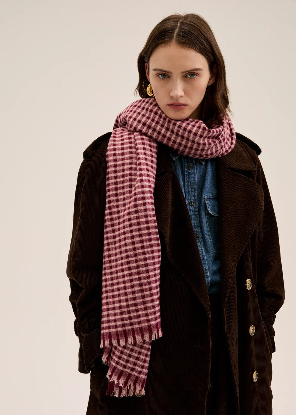 Nalì sciarpa in poliestere "Romy" Multicolor UNSC0085.BORDEAUX/ROSA