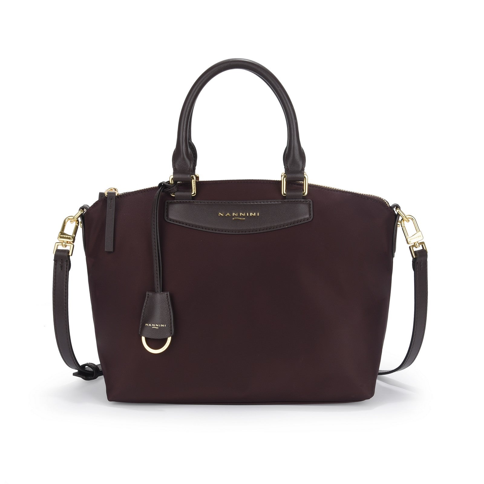 Nannini borsa a mano in tessuto e pelle "Elsa" Marrone 19021.SIGARO