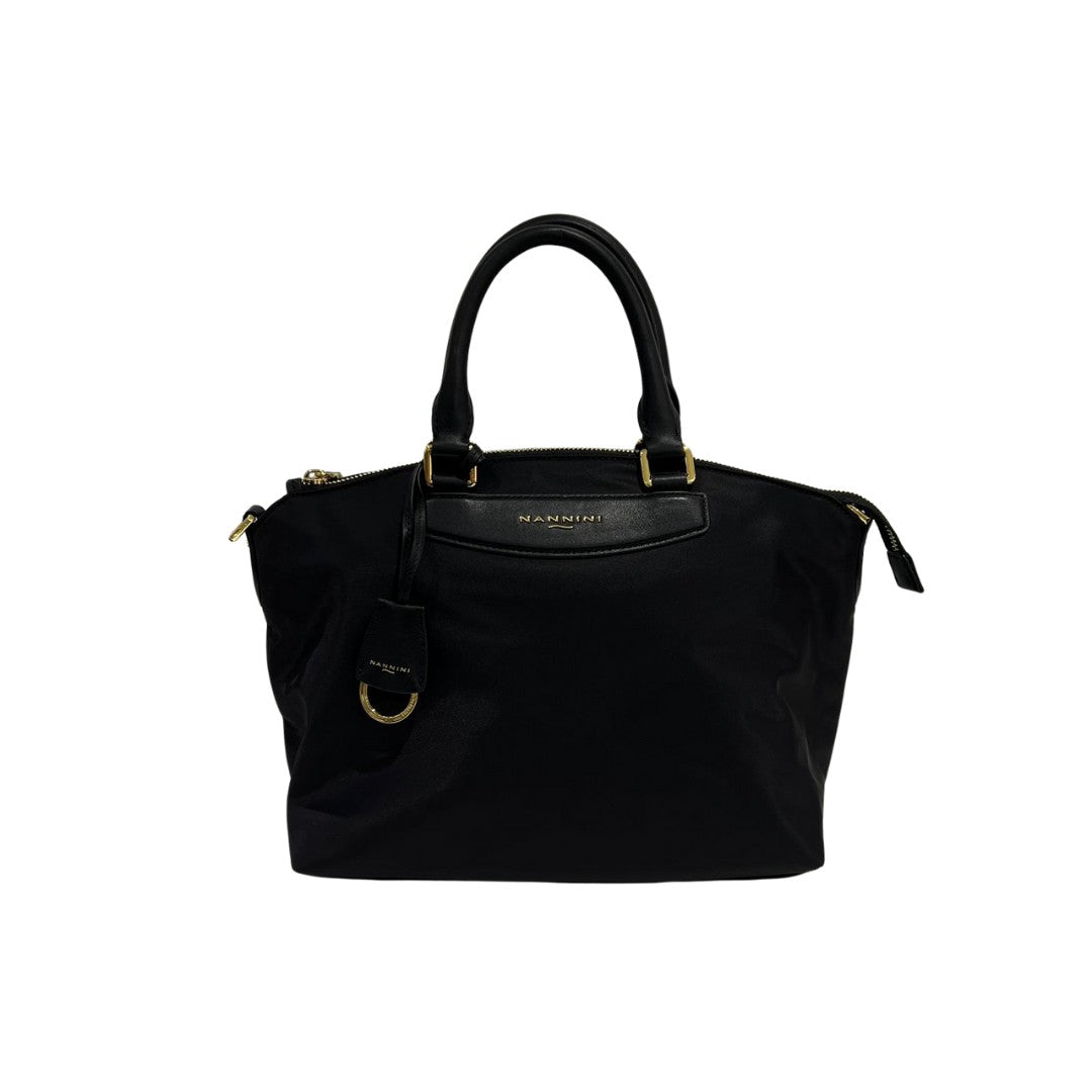 Nannini borsa a mano in tessuto e pelle "Elsa" Nero 19021.NERO