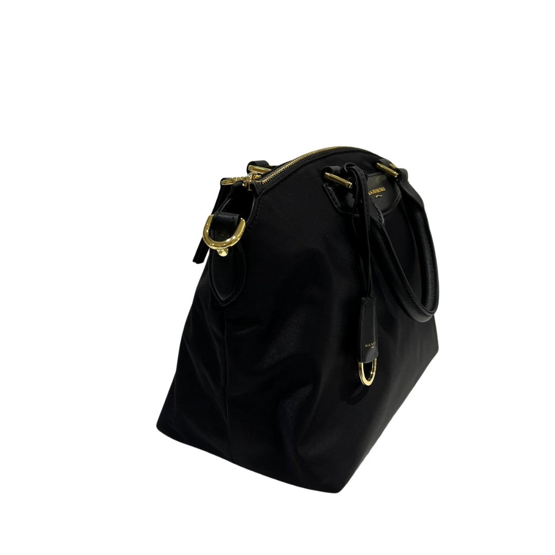 Nannini borsa a mano in tessuto e pelle "Elsa" Nero 19021.NERO