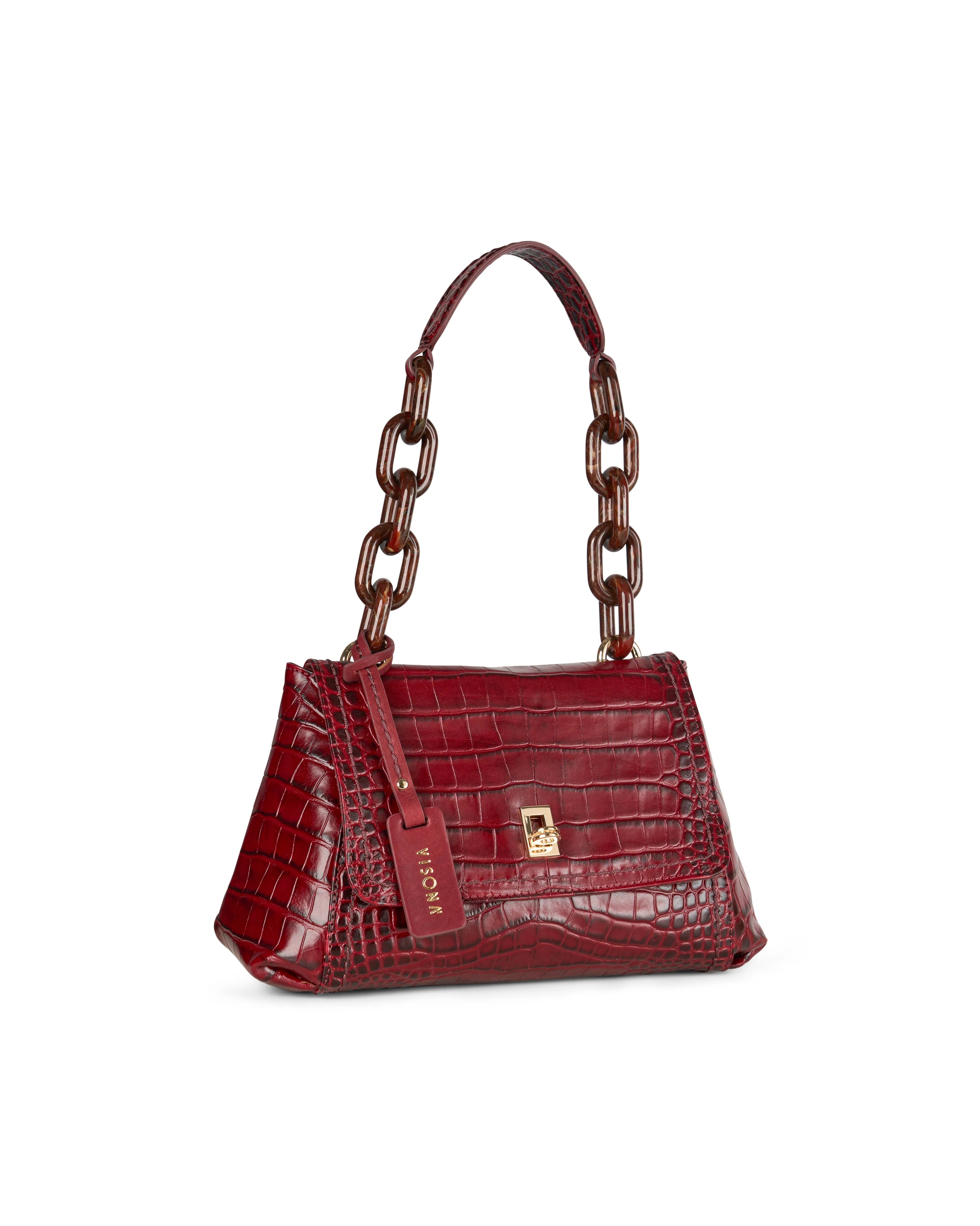Visonà borsa a spalla in pelle "Miami" Bordeaux 25675.CHIANTI