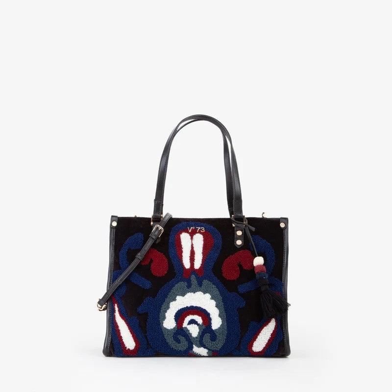 V73 borsa a mano in ecopelle "Melia" Multicolor 73BS9ES01.NERO MULTI